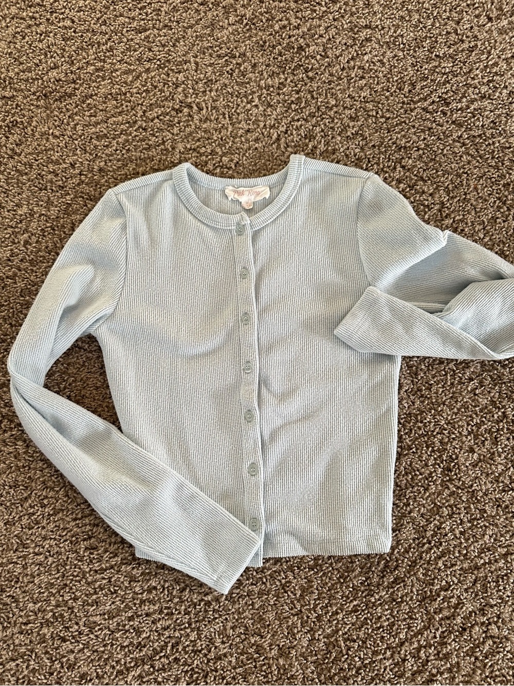 Light Blue Ribbed Button-Front Sleep Set - Women's Intimates - Picture 5 of 5